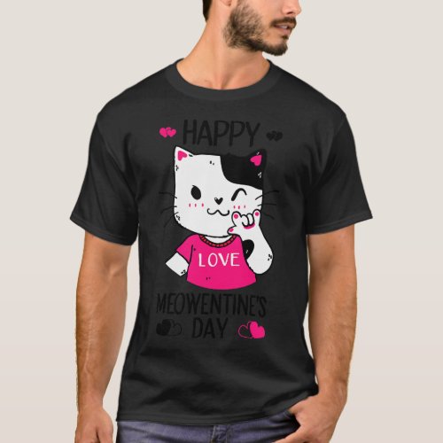Cute Cat Valentines Day for Girls Kitty Quote T_Shirt