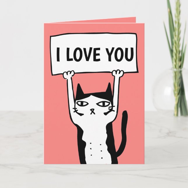 CUTE CAT VALENTINE'S DAY GREETING CARDS (Front)