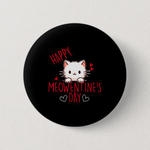 Cute cat valentine's day love for girls kitty quot button