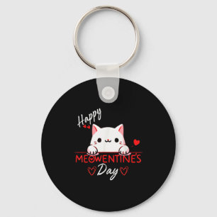 Cute Cat Valentines Day Love For Girls Kitty Quote Keychain