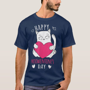 Cute Cat Valentines Day Outfit for Women or Girls  T-Shirt