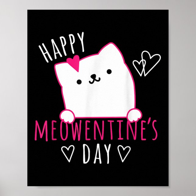 Cute Cat Valentines Day Shirt For Girls Kitty Quot Poster (Front)