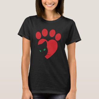 Cute Cat Valentines Heart Graphic Cat Mom Cat Dad  T-Shirt