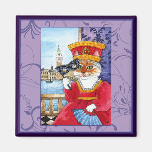 Cute cat, Venice Carnival costume Magnet