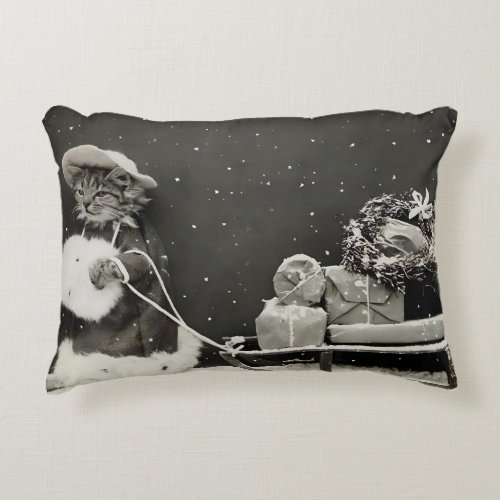 Cute Cat Vintage Christmas Pillow