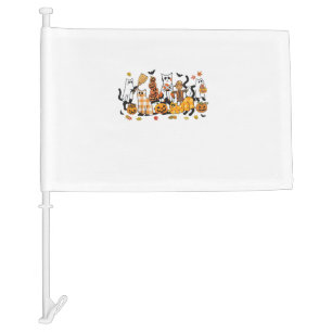 Cute Cat Vintage Halloween Car Flag