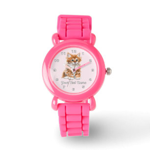 Cute Cat Watch with Custom Text Name