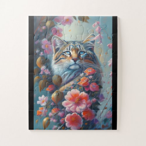 Cute Cat Watercolor Painting Jigsaw Puzzle