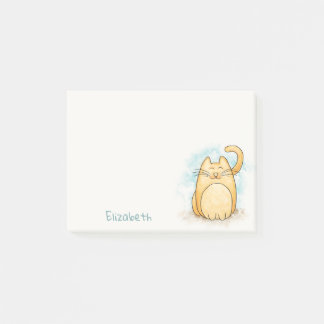 Cute Cat Watercolor Personalized Post-it Notes