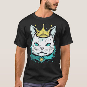 Cute cat wearing a crown vector style 2 T-Shirt