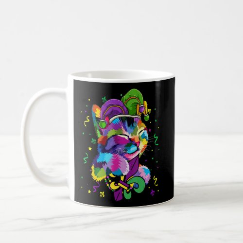 Cute Cat Wearing Mardi Gras Jester Hat Kitten Love Coffee Mug