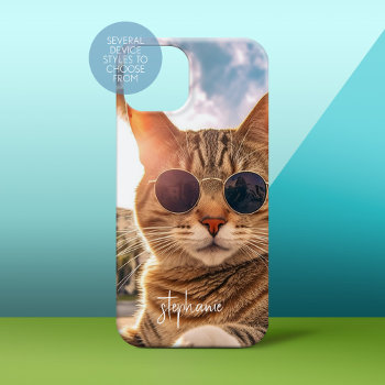 Cute Cat Wearing Sunglasses In Miami Sun Case-mate Iphone 14 Case by icases at Zazzle