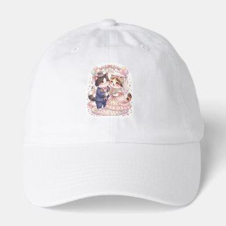 Cute Cat Wedding Just Married Couple Kawaii Bridal Hat