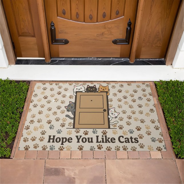 Cute Cat Welcome Doormat (Outdoor)