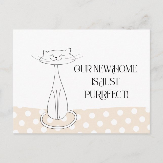 Cute Cat We've Moved New Address Postcard (Front)