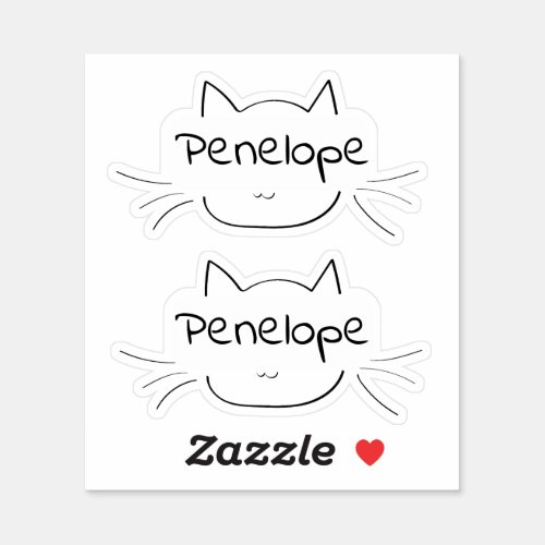 Cute Cat whisker blank name labels