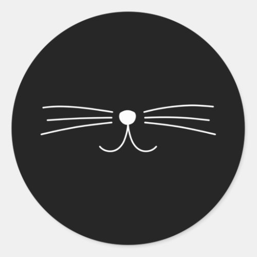Cute Cat Whiskers Classic Round Sticker
