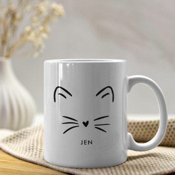 Cute Cat Whiskers Coffee Mug by heartlocked at Zazzle