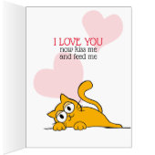 Cute Cat Will You Be My Valentine BIG Greeting Card (Inside (Right))