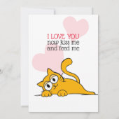 Cute Cat Will You Be My Valentine Flat Greeting Card (Back)
