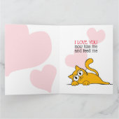 Cute Cat Will You Be My Valentine Greeting Card (Inside)