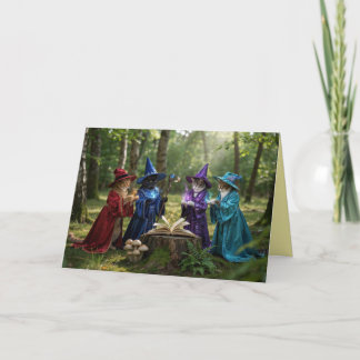Cute Cat Witch Halloween Card