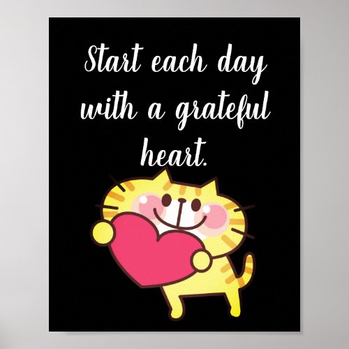Cute Cat With A Heart Poster
