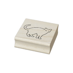 Cute Cat with an Arched Back Art Stamp