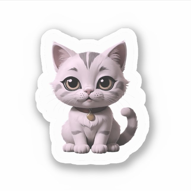 cute cat with beautiful eyes sticker (Front)