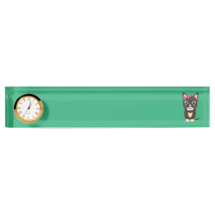 Cute cat with bow desk name plate