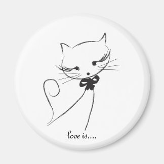 Cute Cat With Bow Magnet