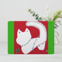 Cute cat with Christmas lights
