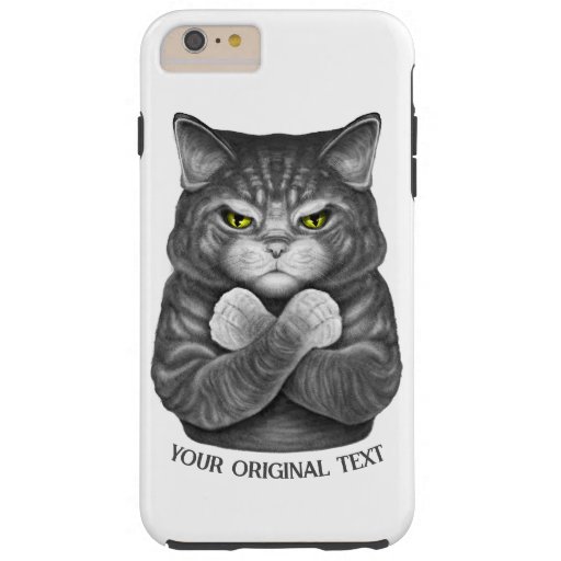 Cute cat with crossed paws  tough iPhone 6 plus case