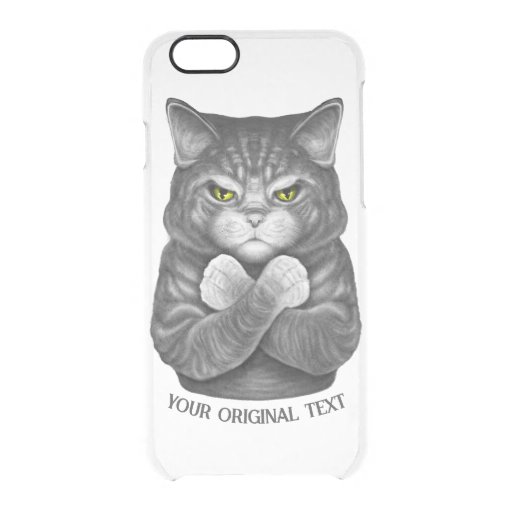 Cute cat with crossed paws  clear iPhone 6/6S case