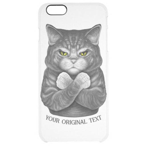 Cute cat with crossed paws   clear iPhone 6 plus case