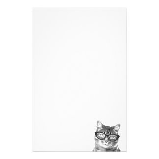 Cute cat with glasses stationery paper for writing