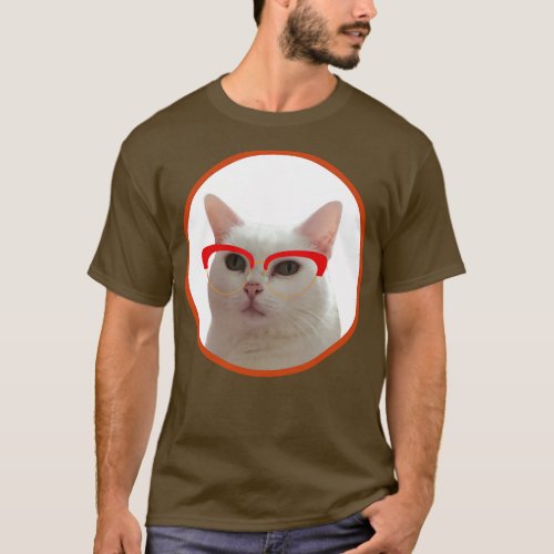 Cute Cat With Glasses T_Shirt