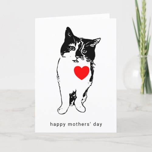 Cute Cat with Heart Greeting Card