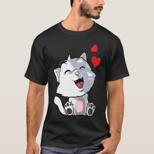 Cute Cat with Hearts  2 T_Shirt