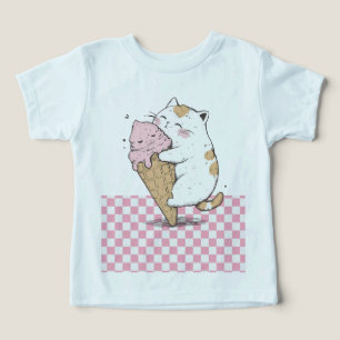 Cute Cat with Ice Cream Cone Toddler T -Shirt T-shirt