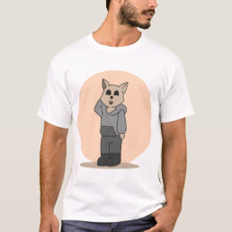 Cute-cat-with-jacket-character-23715408-1015 T-Shirt