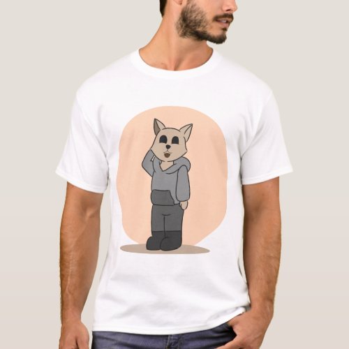 Cute_cat_with_jacket_character_23715408_1015 T_Shirt