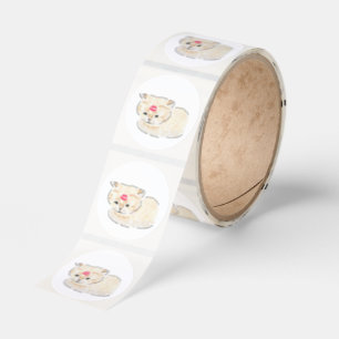 Cute Cat With Lipstick Kiss Mark Hand Drawn Art Classic Round Sticker