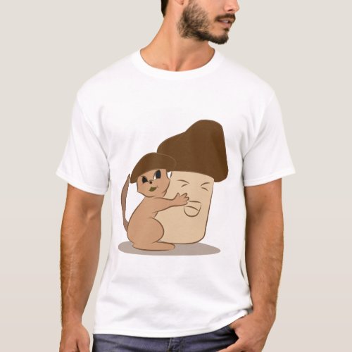 Cute_cat_with_mushroom_character_23723739_1028 T_Shirt