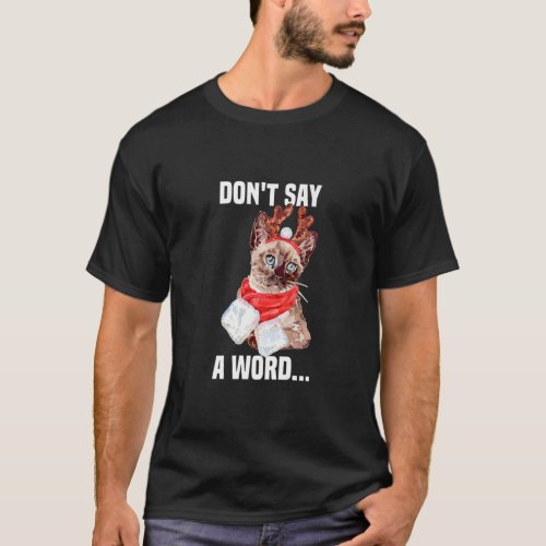 Cute Cat with No Words Reindeer Costume   T_Shirt