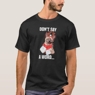 Cute Cat with No Words Reindeer Costume  T-Shirt