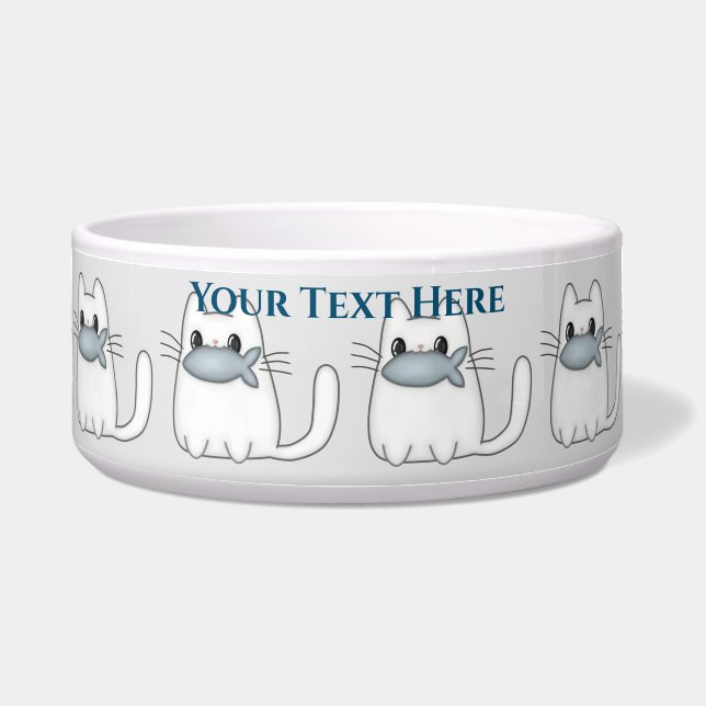 Cute Cat with Prize Fish Bowl (Front)