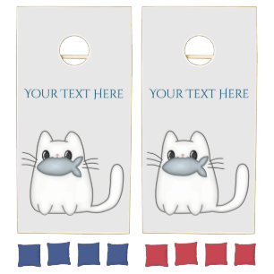 Cute Cat with Prize Fish Cornhole Set