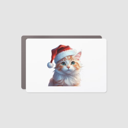 Cute cat with santa hat Classic T_Shirt Car Magnet