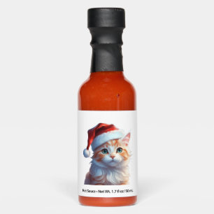 Cute cat with santa hat Classic T-Shirt Hot Sauces